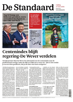 Prima pagina De Standaard di oggi - Quotidiano estero