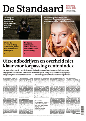 Prima pagina De Standaard di oggi - Quotidiano estero