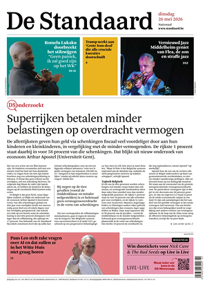 Prima pagina De Standaard di oggi - Quotidiano estero
