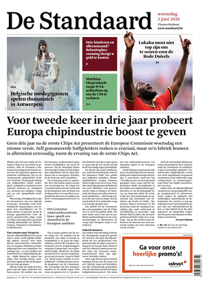 Prima pagina De Standaard di oggi - Quotidiano estero