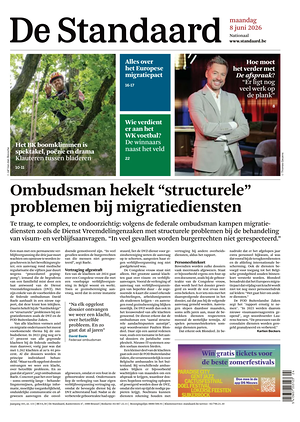 Prima pagina De Standaard di oggi - Quotidiano estero