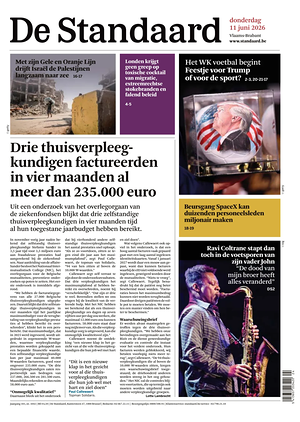 Prima pagina De Standaard di oggi - Quotidiano estero