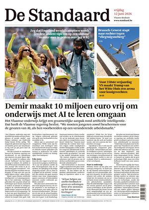 Prima pagina De Standaard di oggi - Quotidiano estero
