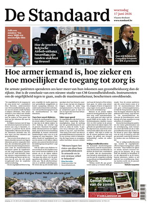 Prima pagina De Standaard di oggi - Quotidiano estero