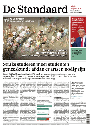 Prima pagina De Standaard di oggi - Quotidiano estero