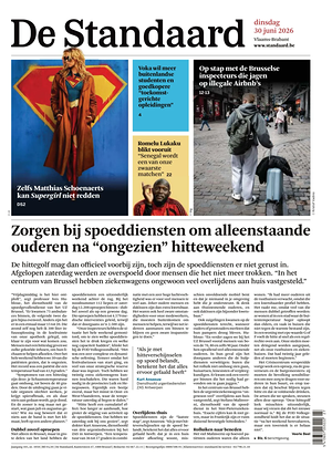 Prima pagina De Standaard di oggi - Quotidiano estero