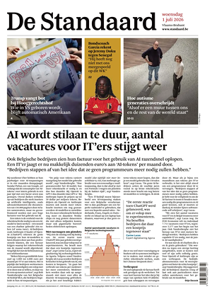 Prima pagina De Standaard di oggi - Quotidiano estero