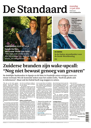 Prima pagina De Standaard di oggi - Quotidiano estero