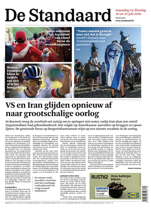 Prima pagina De Standaard di oggi - Quotidiano estero