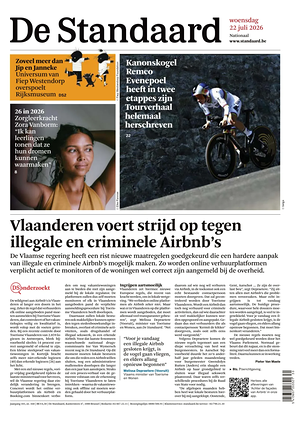 Prima pagina De Standaard di oggi - Quotidiano estero