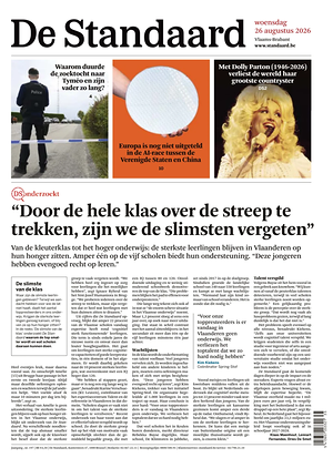 Prima pagina De Standaard di oggi - Quotidiano estero