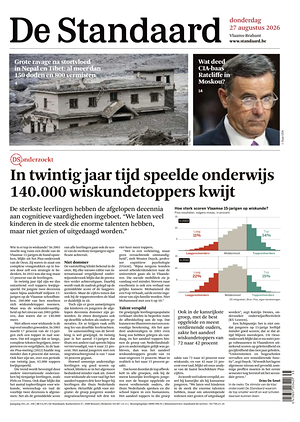 Prima pagina De Standaard di oggi - Quotidiano estero