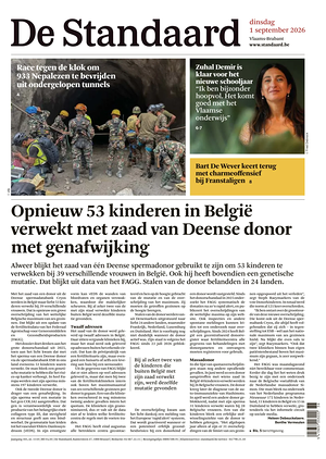 Prima pagina De Standaard di oggi - Quotidiano estero