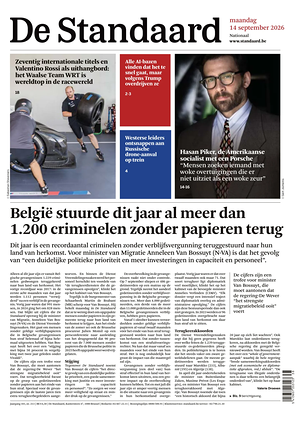 Prima pagina De Standaard di oggi - Quotidiano estero