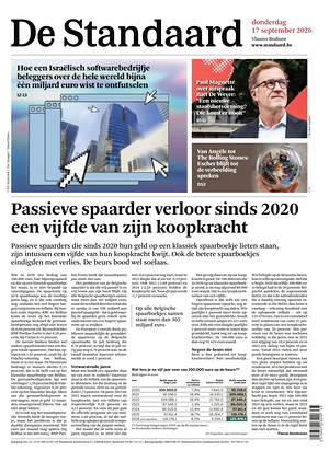 Prima pagina De Standaard di oggi - Quotidiano estero