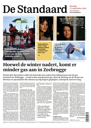 Prima pagina De Standaard di oggi - Quotidiano estero