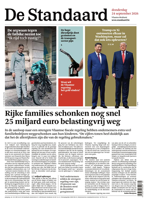 Prima pagina De Standaard di oggi - Quotidiano estero