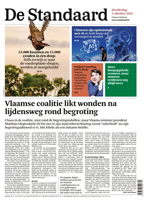 Prima pagina De Standaard di oggi - Quotidiano estero