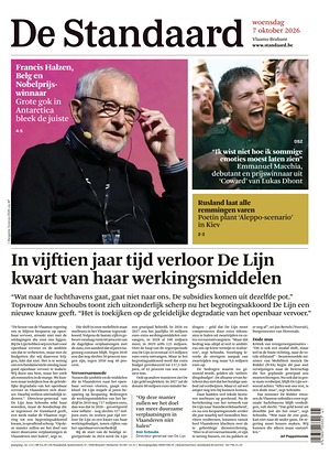 Prima pagina De Standaard di oggi - Quotidiano estero