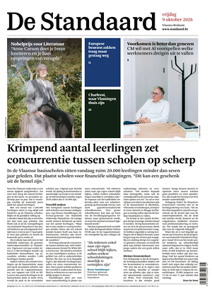 Prima pagina De Standaard di oggi - Quotidiano estero