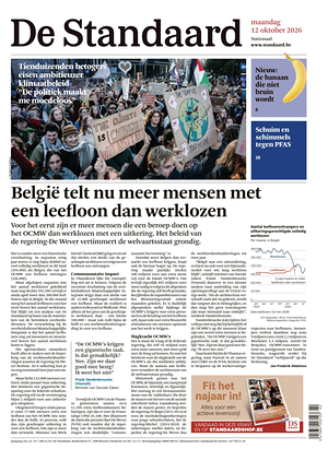 Prima pagina De Standaard di oggi - Quotidiano estero