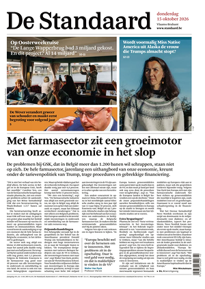 Prima pagina De Standaard di oggi - Quotidiano estero