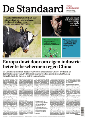 Prima pagina De Standaard di oggi - Quotidiano estero