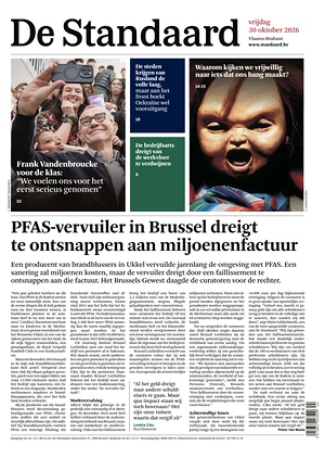 Prima pagina De Standaard di oggi - Quotidiano estero
