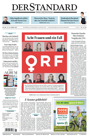 Prima pagina Der Standard di oggi - Quotidiano estero