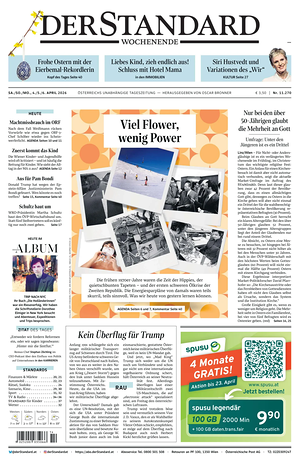 Prima pagina Der Standard di oggi - Quotidiano estero