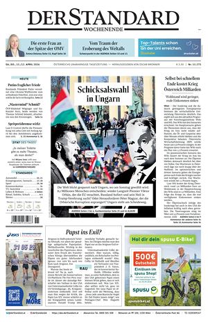 Prima pagina Der Standard di oggi - Quotidiano estero