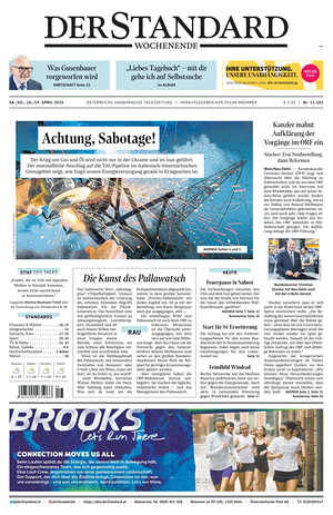 Prima pagina Der Standard di oggi - Quotidiano estero