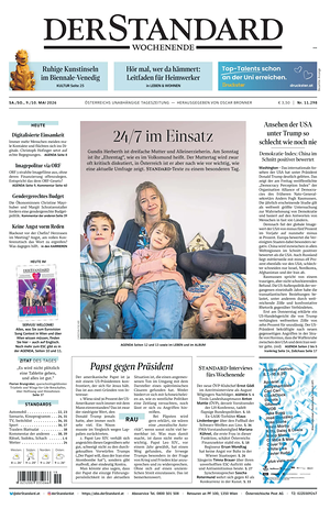 Prima pagina Der Standard di oggi - Quotidiano estero