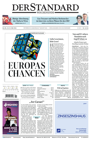 Prima pagina Der Standard di oggi - Quotidiano estero