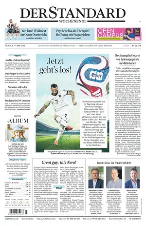 Prima pagina Der Standard di oggi - Quotidiano estero