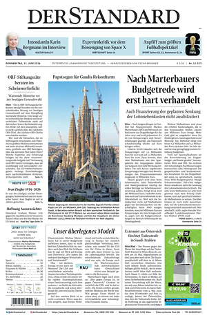 Prima pagina Der Standard di oggi - Quotidiano estero