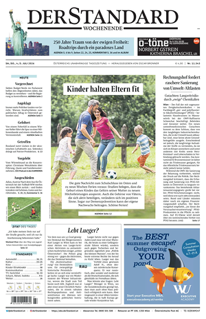 Prima pagina Der Standard di oggi - Quotidiano estero