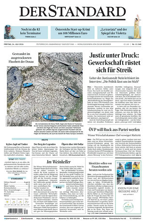 Prima pagina Der Standard di oggi - Quotidiano estero