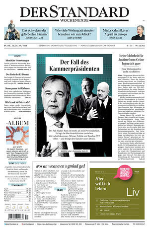 Prima pagina Der Standard di oggi - Quotidiano estero