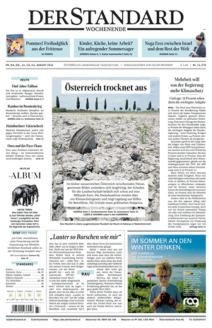 Prima pagina Der Standard di oggi - Quotidiano estero