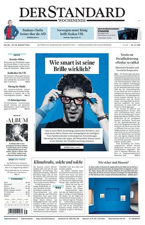 Prima pagina Der Standard di oggi - Quotidiano estero