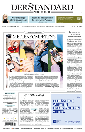 Prima pagina Der Standard di oggi - Quotidiano estero