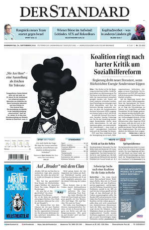 Prima pagina Der Standard di oggi - Quotidiano estero