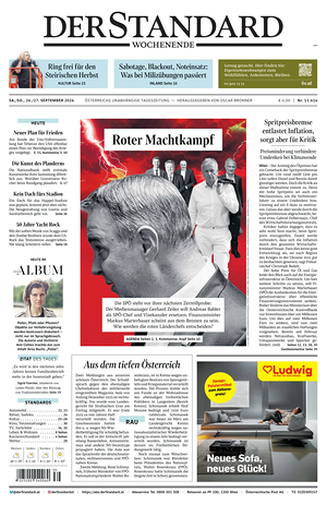 Prima pagina Der Standard di oggi - Quotidiano estero