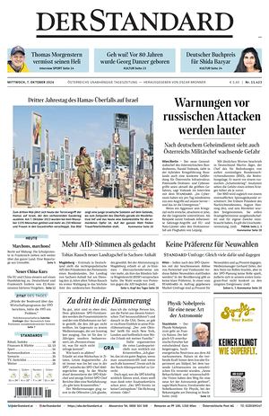 Prima pagina Der Standard di oggi - Quotidiano estero