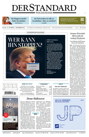 Prima pagina Der Standard di oggi - Quotidiano estero