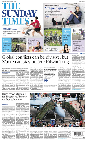 Prima pagina The Straits Times di oggi - Quotidiano estero