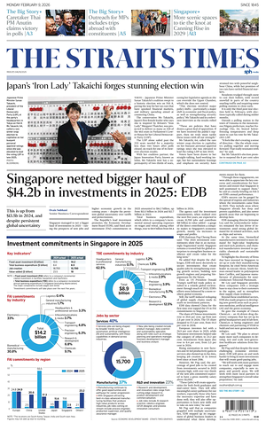 Prima pagina The Straits Times di oggi - Quotidiano estero