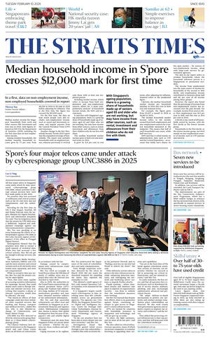 Prima pagina The Straits Times di oggi - Quotidiano estero