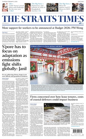 Prima pagina The Straits Times di oggi - Quotidiano estero